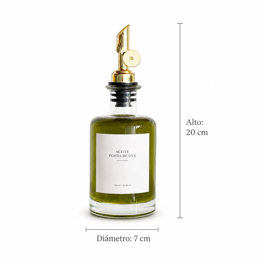 🫒 Alcuza de Vidrio 350 ml con Boquilla de Acero Inoxidable