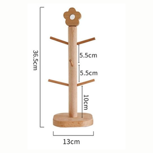 Porta Tazas de Madera Flor