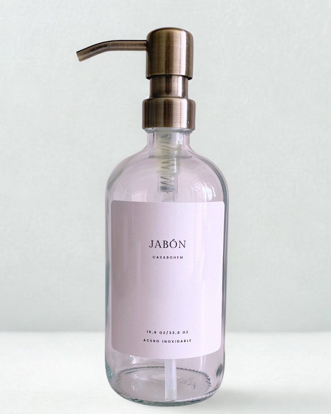 NUEVO! Dispensador vidrio transparente 500 ml - Acero Inoxidable