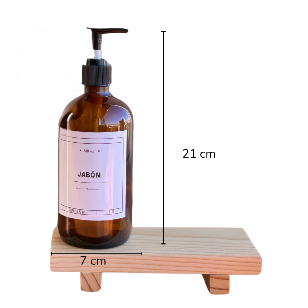 Pack 3 Dispensadores de vidrio ámbar 500 ml - Plástico Negro