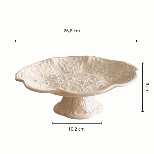 Pedestal de Cerámica con Relieve Floral Paris.