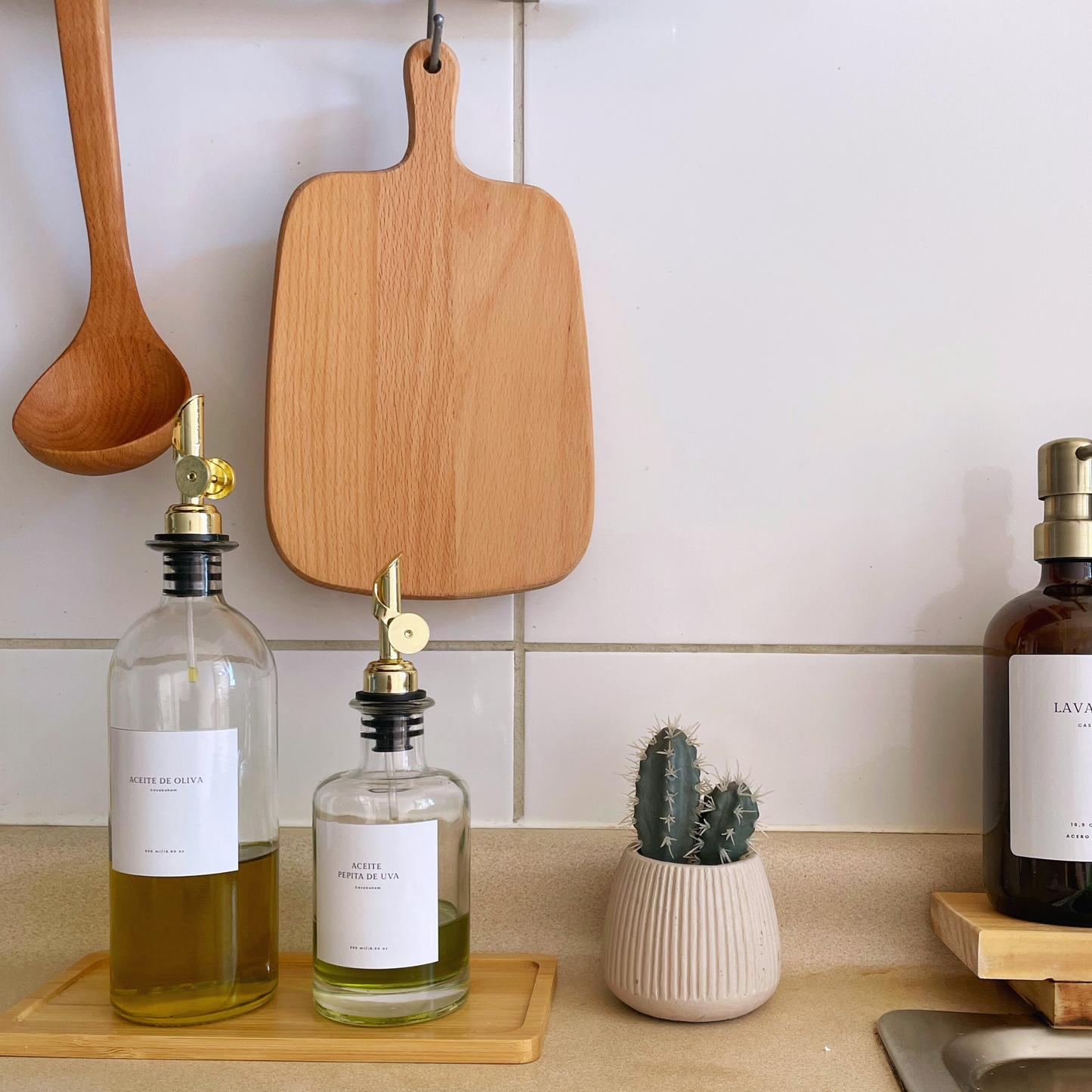 🫒 Alcuza de Vidrio 350 ml con Boquilla de Acero Inoxidable