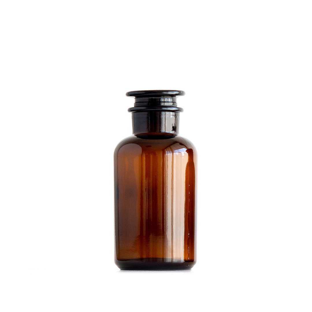 Frasco de Vidrio Ámbar Boticario con tapa 500ml