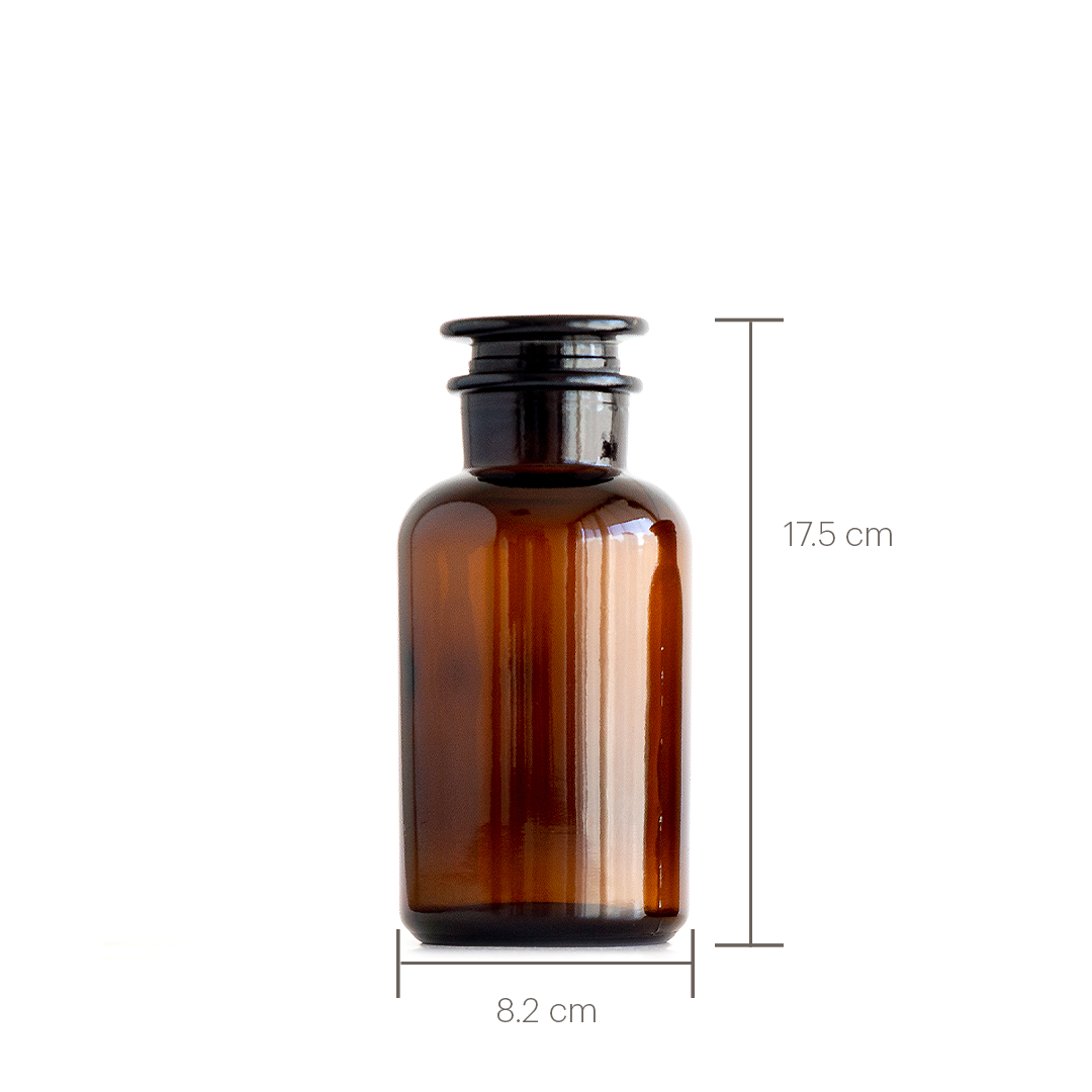 Frasco de Vidrio Ámbar Boticario con tapa 500ml