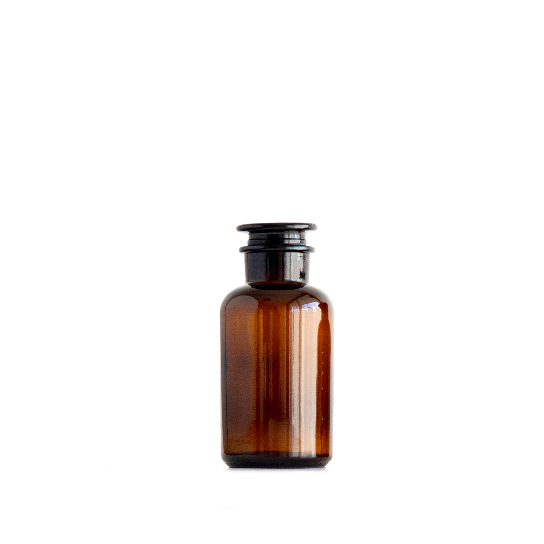 Frasco de Vidrio Ámbar Boticario con tapa 250 ml