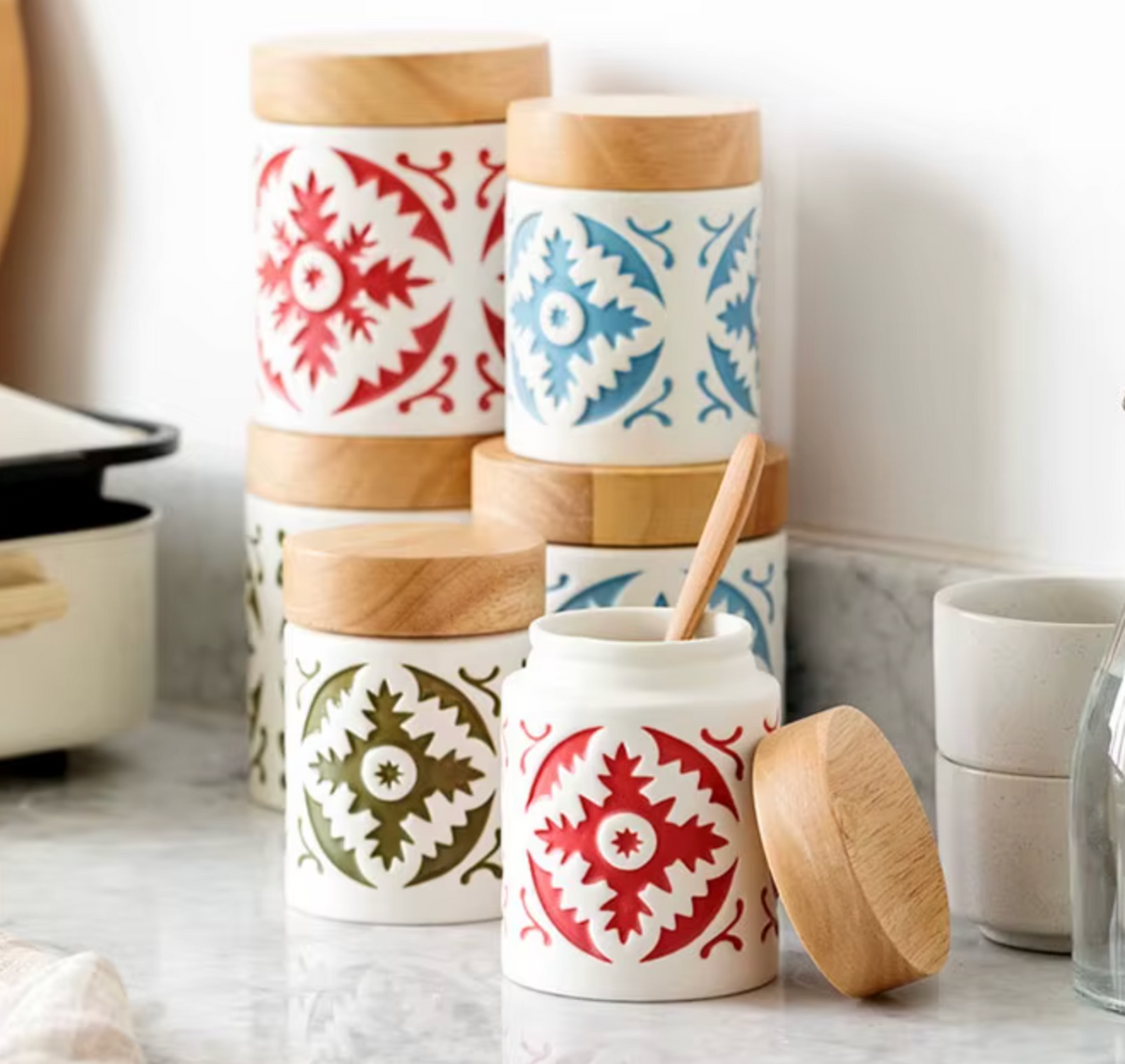 Contenedores Boho Tapa de Madera 400 ml