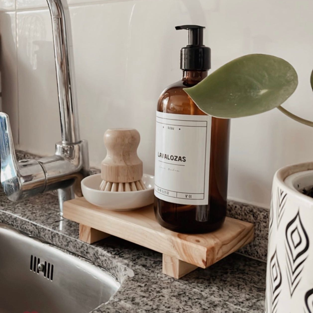 Pedestal de madera Organizador de Dispensadores