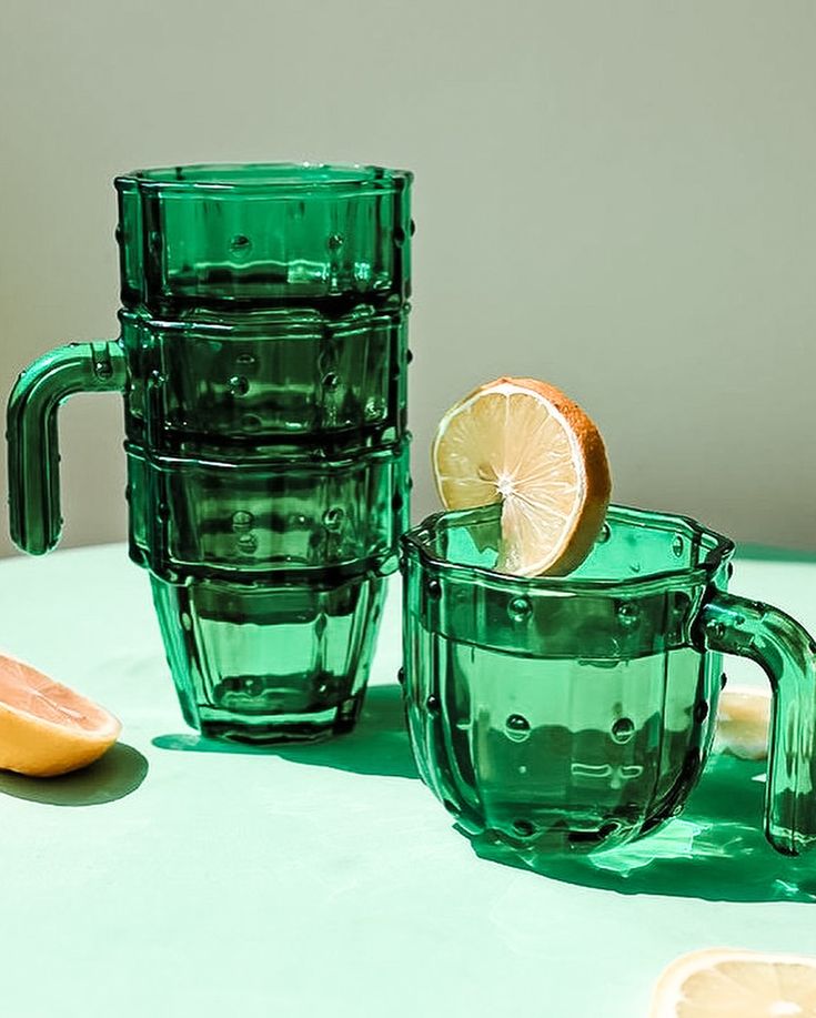 Set de 6 Vasos y Tazas Apilables de Vidrio – Diseño Cactus 🌵