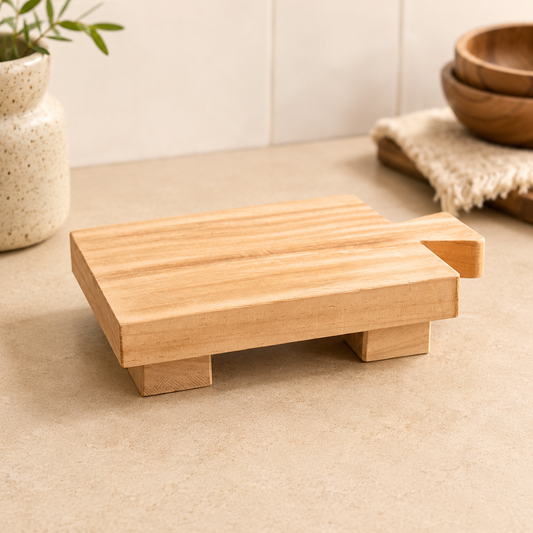 Pedestal de Madera Tabla con Patas.