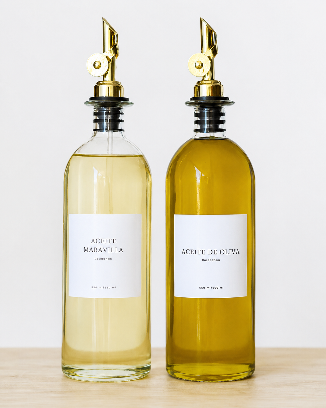 Alcuzas de vidrio 550 ml Acero Inoxidable dorado. – vista 3