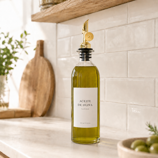 Alcuzas de vidrio 550 ml Acero Inoxidable dorado.