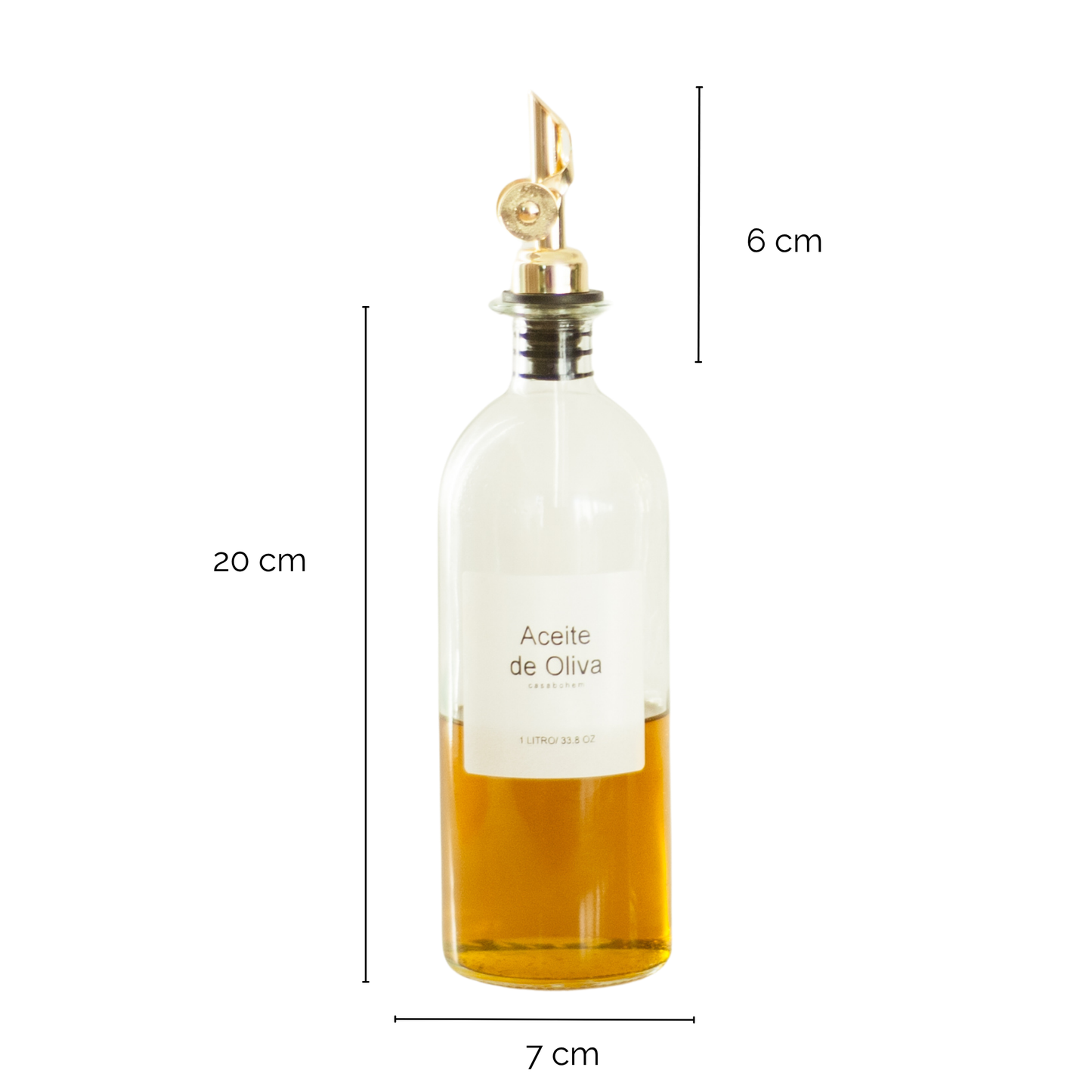 Alcuzas de vidrio 550 ml Acero Inoxidable dorado.