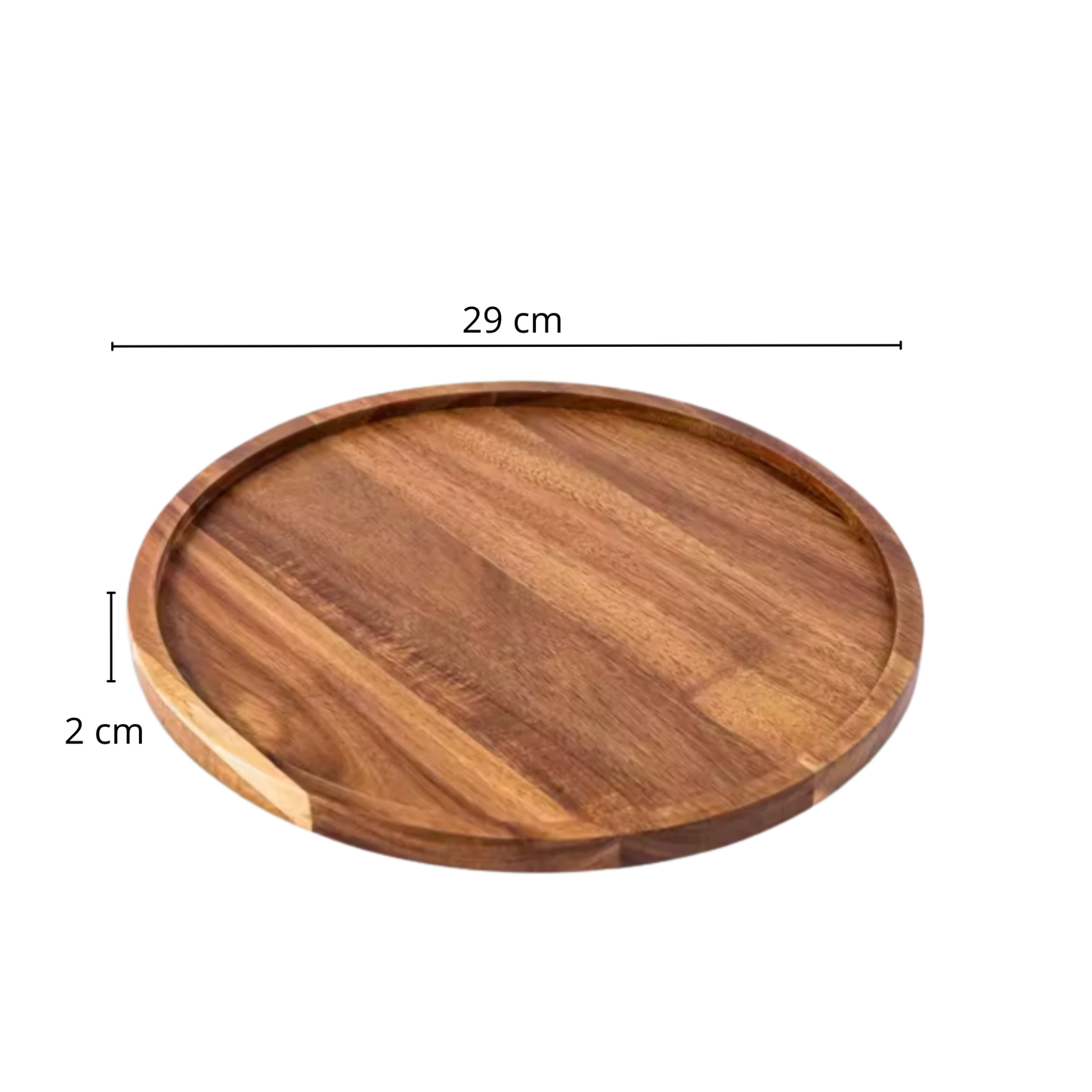 Bandeja de madera circular con Borde Rocio