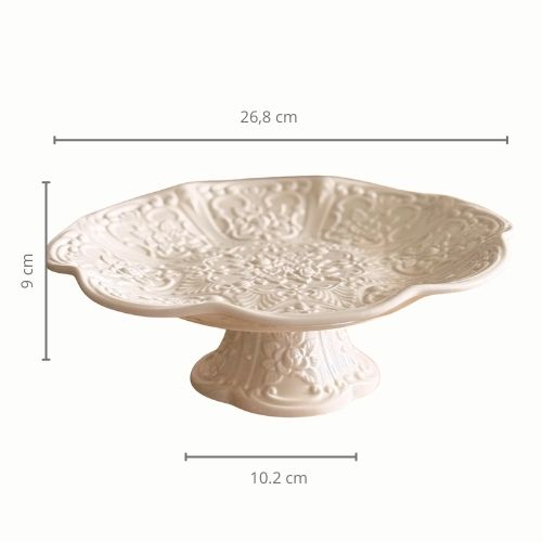 Pedestal de Cerámica con Relieve Floral  Paris.