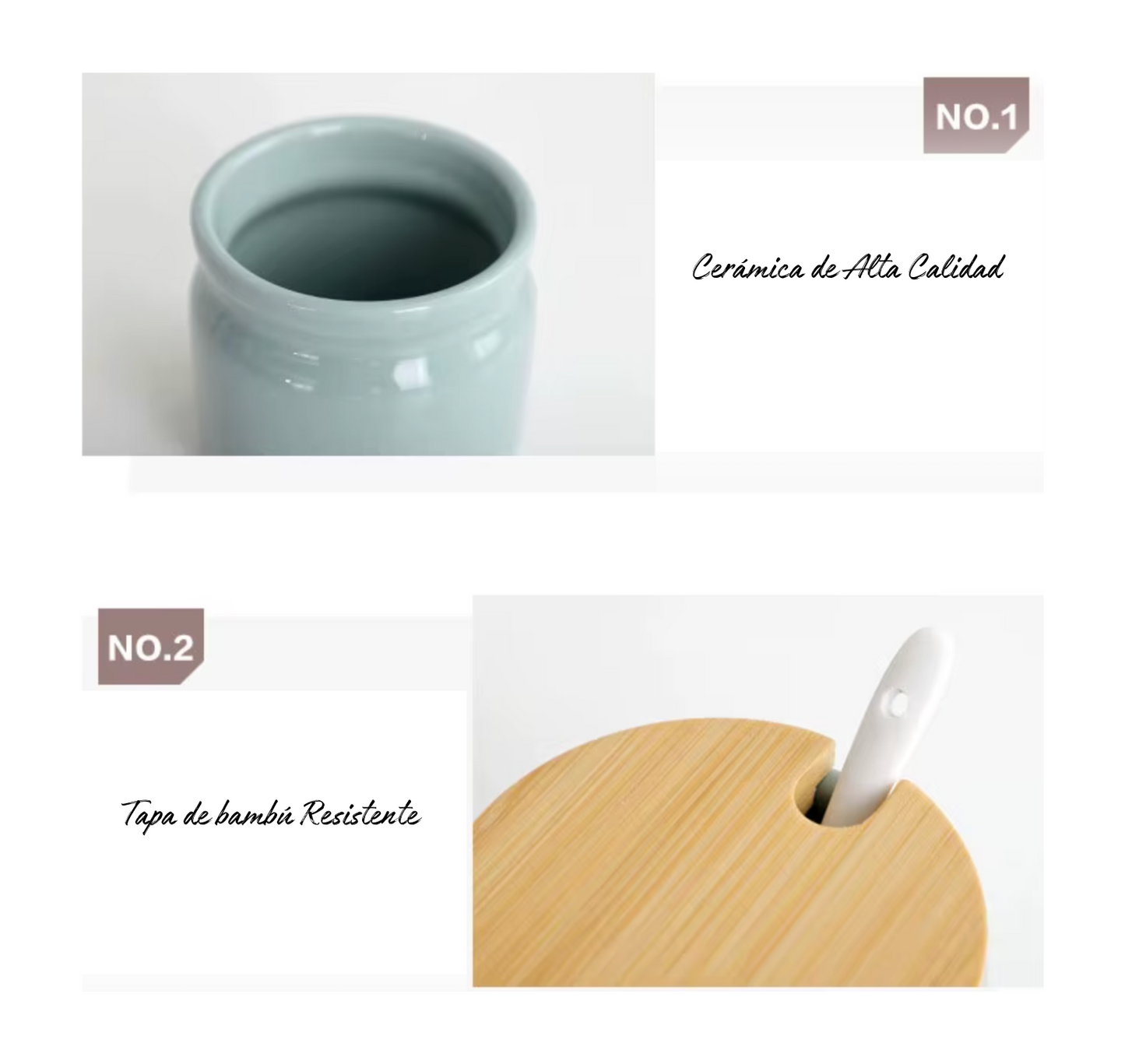 Pack 2 Contenedores  de Cerámica+ Aceitera+Soporte de Metal.✨