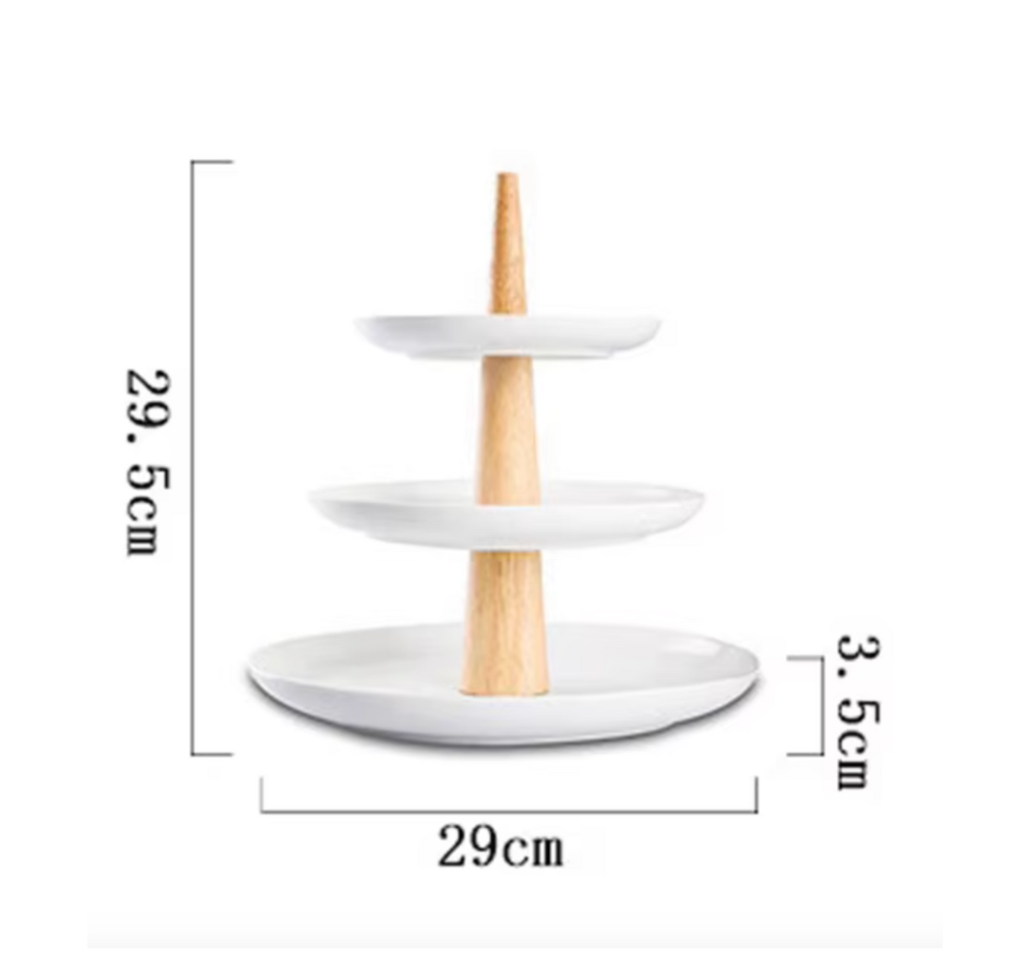 Soporte de Tres Niveles de  Cerámica y Madera