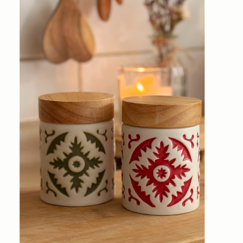 Contenedores Boho Tapa de Madera 400 ml