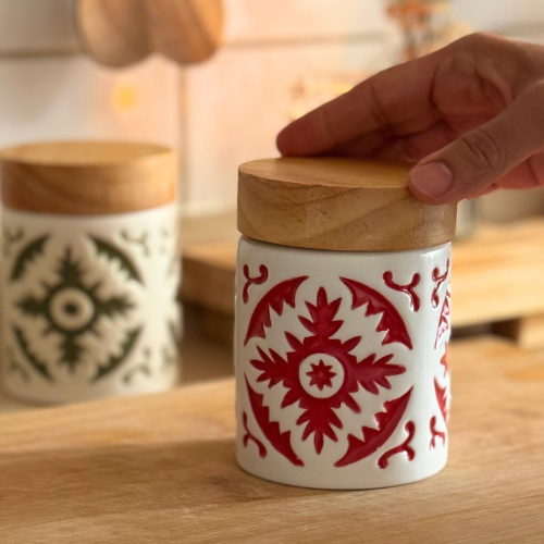 Contenedores Boho Tapa de Madera 400 ml