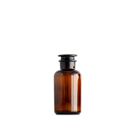 Frasco de Vidrio Ámbar Boticario con tapa 250 ml